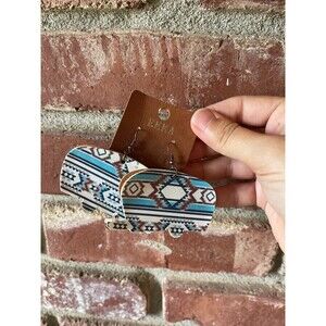 Women's Camper Print Light Weight Faux Leather Dangle Earrings